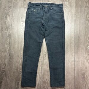 RM Williams Mens Moleskin Jeans 33L Navy Blue Made in Australia TJ787 Straight